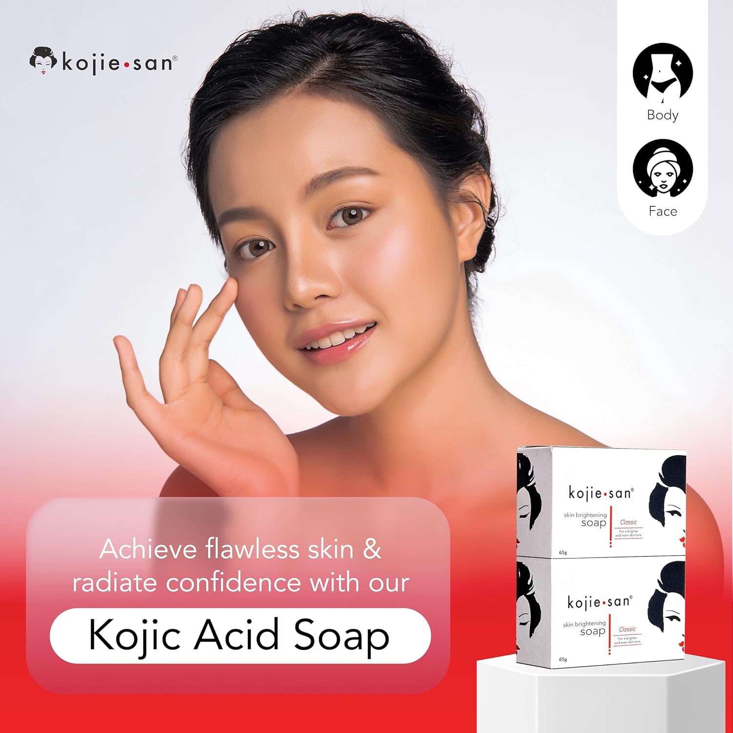 Kojic Acid Soap For Face Body Skin Whitening Moisturizing Brightening Dark Spots Even Tone Fair Smooth Skin