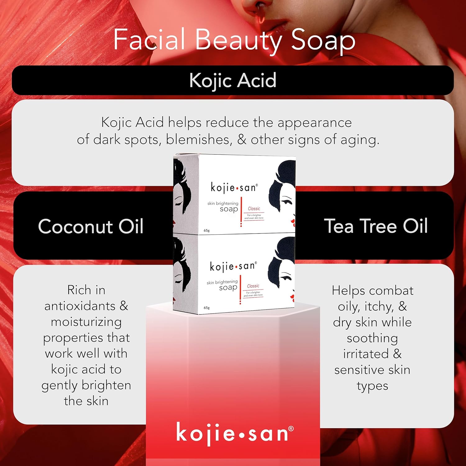 Kojic Acid Soap For Face Body Skin Whitening Moisturizing Brightening Dark Spots Even Tone Fair Smooth Skin