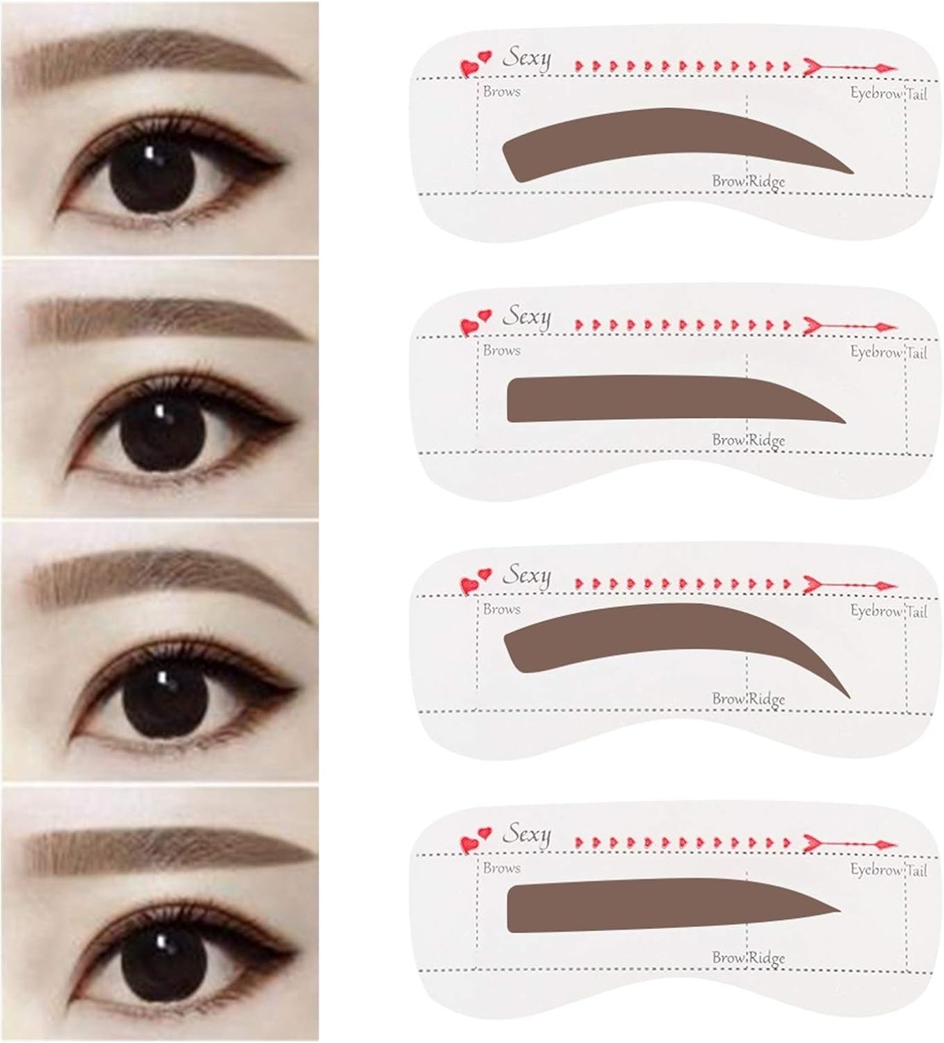 10 Pcs Card Eyebrow Stencil Grooming Shaper Template Makeup Tools Stickers Eyebrow Shaper Cosmetic Tool