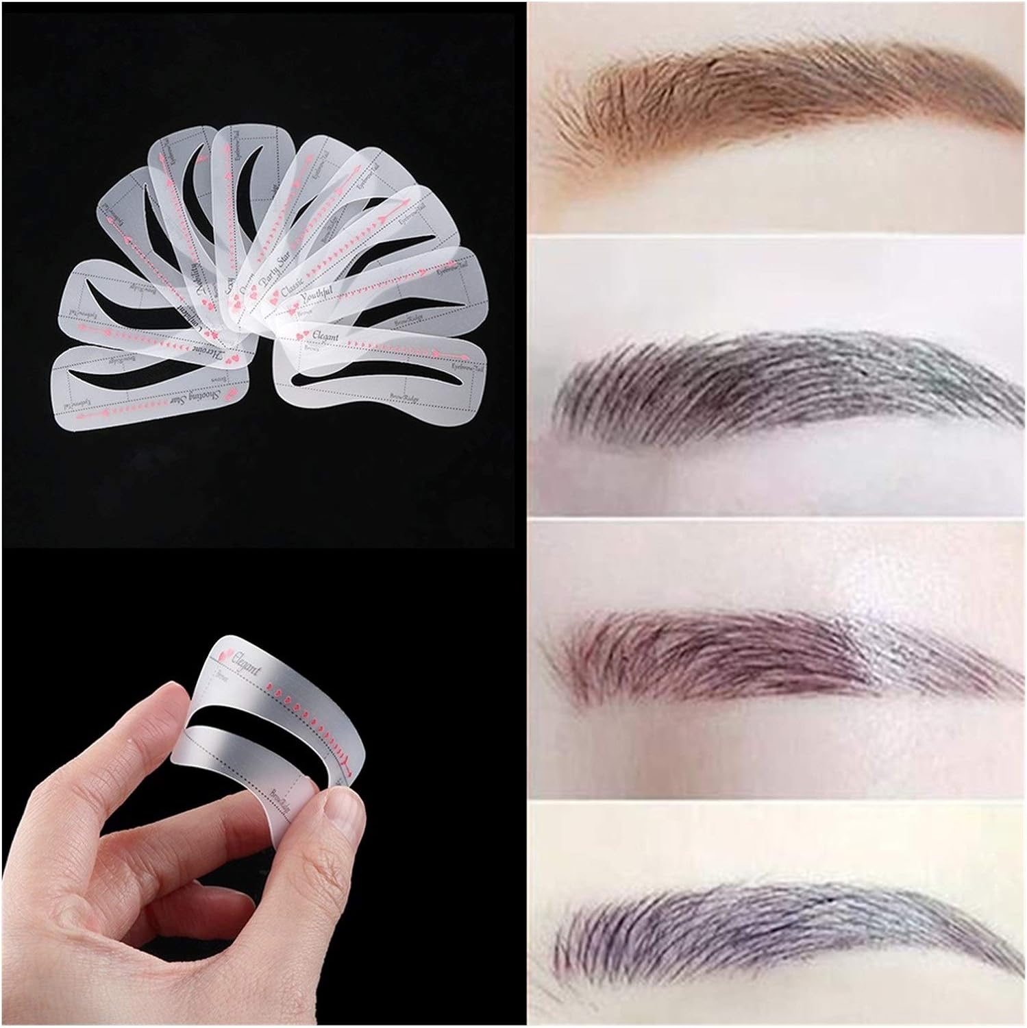 10 Pcs Card Eyebrow Stencil Grooming Shaper Template Makeup Tools Stickers Eyebrow Shaper Cosmetic Tool