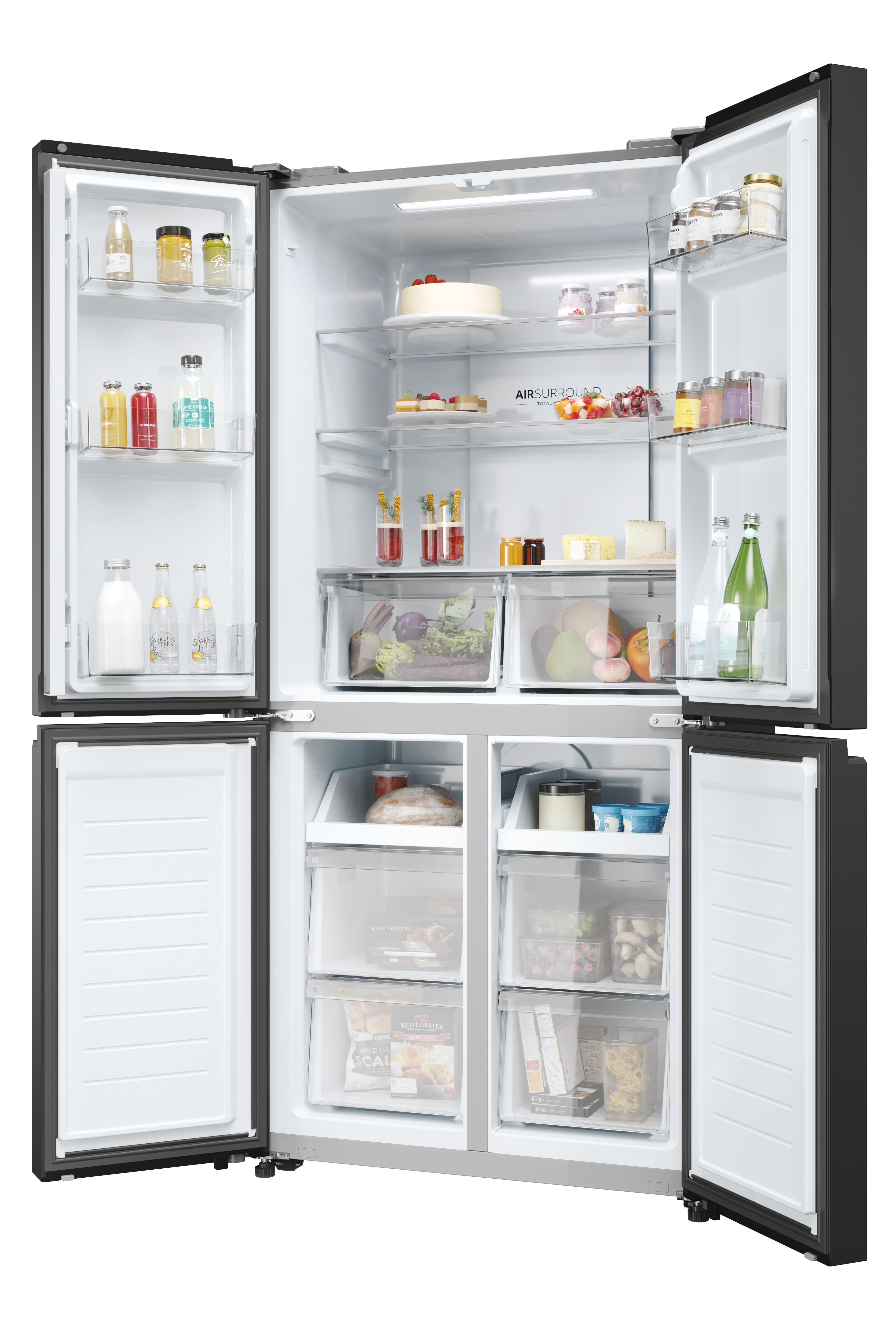 Haier 468L No Frost Four Door Fridge Twin Inverter HRF 525MB - Gemstone Black