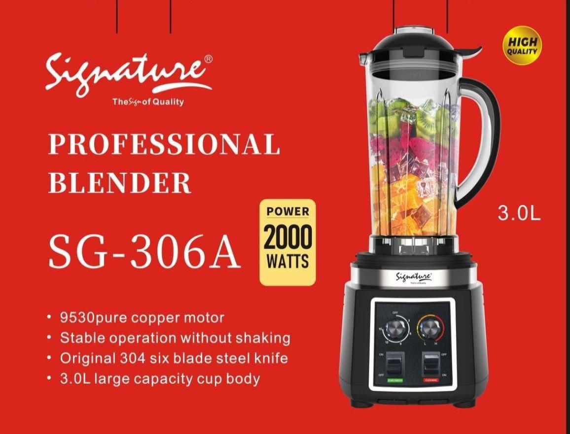 Signature 3-Litre Heavy Duty Commercial Blender – built for power, speed, and performance. With a robust 2000W motor and extra-strong stainless steel blades, it crushes ice, nuts, fruits, and veggies