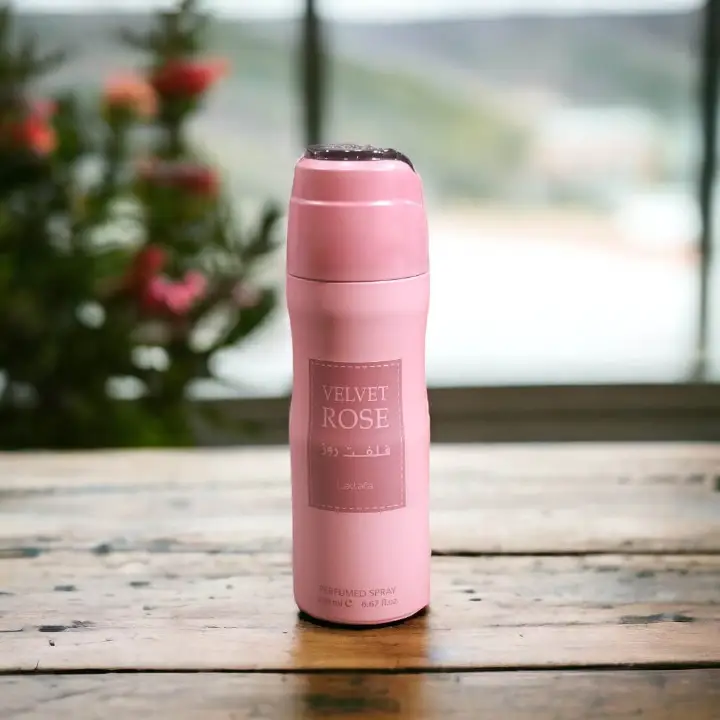 Lattafa Velevt Rose Deodorant Body Spray 200ml Corporal Perfumado for Women Original Romantic Scent Profile Women Body Spray Perfumed Body Spray