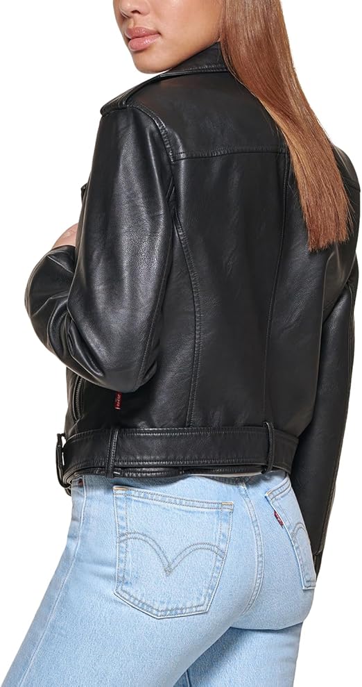 fashionable and elegant women black leather jacket to elevate your style (xl)