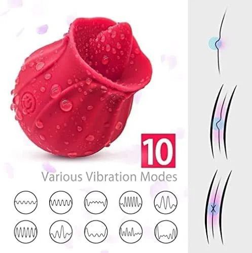 Rose Toy for Women, Upgraded Female Rose Flower Egg skipping Tongue lick Female masturbator Adult sex toys Adult gifts G-point stimulation vibratiofor Women, Toy with 10 Modes, Rechargeable Waterproof - image 2