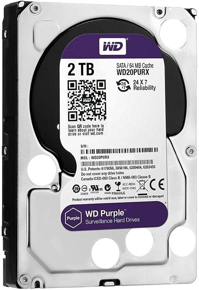 WD Purple 2TB Surveillance Hard Drive
