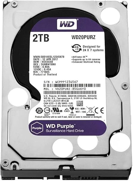 WD Purple 2TB Surveillance Hard Drive
