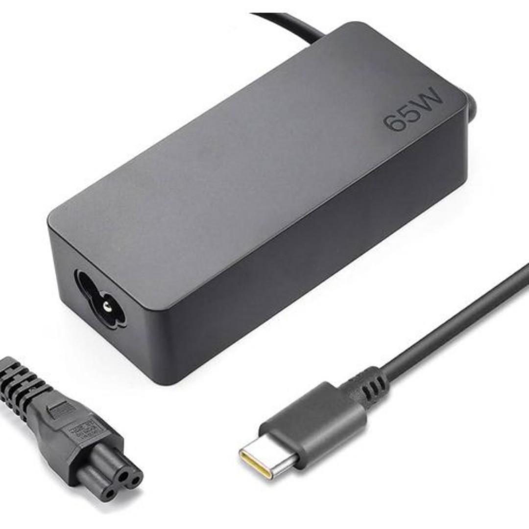 Lenovo 20V 3.25A 65W Type-C USB-C Laptop Charger for ThinkPad T480 T490 T490S T480S E580 E480 R480 X1 X390 X395 X280 X395 ADLX65YDC2A