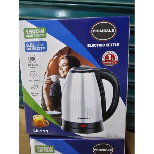 🎀BEST QUALITY☀️Primdale 2.0 litres kettle🧶electric stainless steel kettle has a maximum capacity of 2 litres. Housed in premium quality food grade stainless steel, this appliance has a one press aut