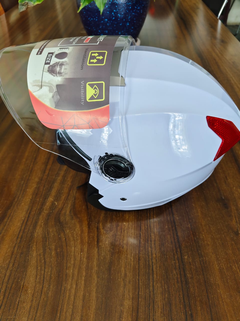 Ultimate White Helmet with Advanced Air Regulator, Washable & Removable Inner Cloth, Tinted Inner Sunlight-Protection Glass, Clear Outer Wind/Rain Shield, Dual Red Reflectors, Enhanced Safety & Comfor