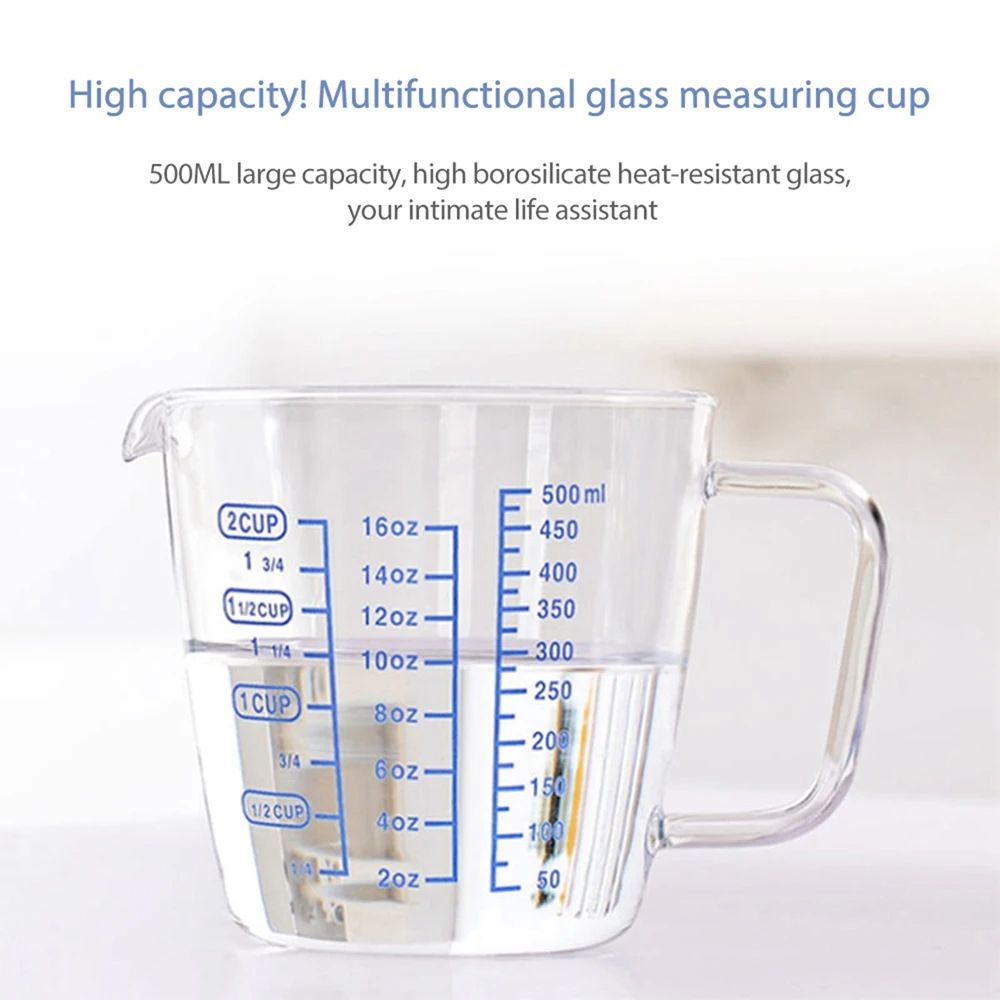 High Borosilicate Measuring Glass Cup Liquid Scale Measurement With Scale Microwave Oven Available Kitchen Baking Accessories