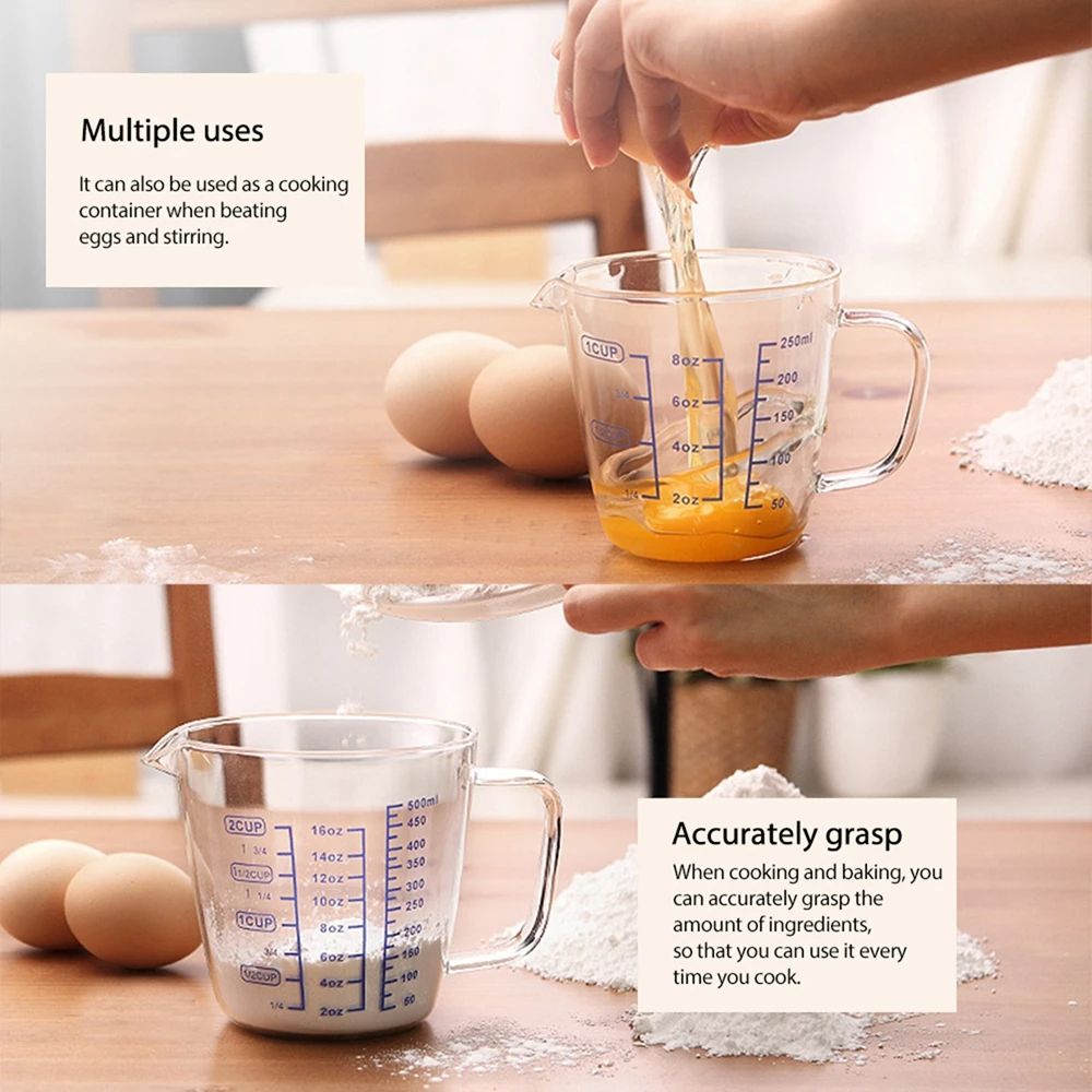 High Borosilicate Measuring Glass Cup Liquid Scale Measurement With Scale Microwave Oven Available Kitchen Baking Accessories