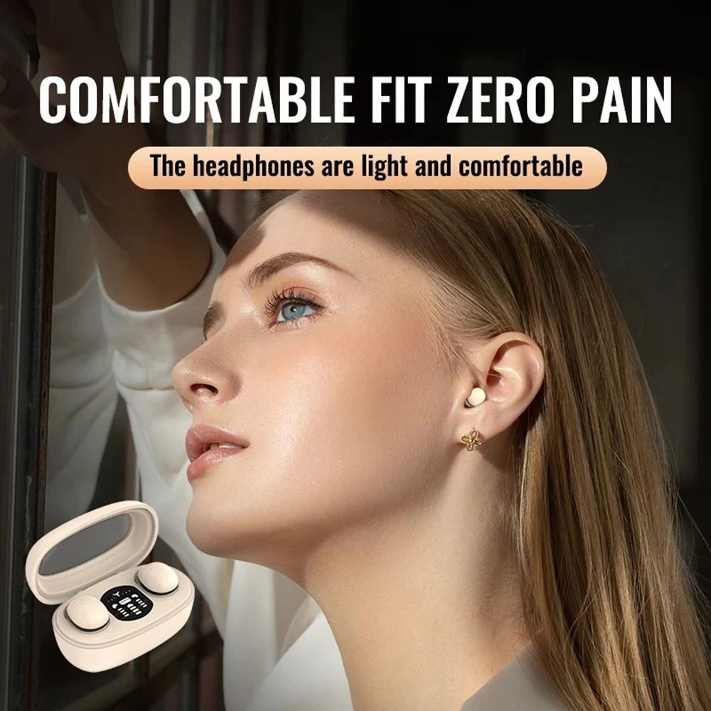Mini Invisible Headphones TWS Bluetooth Earphones Wireless Headsets Sports HiFi Stereo Noise Reduction Earbuds For iPhone Andoird