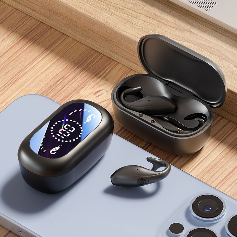 dolphin ear clip Bluetooth earphones ultra long life noise-cancelling digital display smart Bluetooth wireless earphones