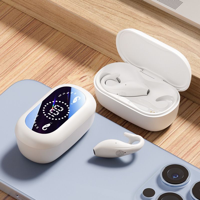 dolphin ear clip Bluetooth earphones ultra long life noise-cancelling digital display smart Bluetooth wireless earphones