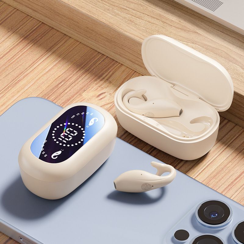 dolphin ear clip Bluetooth earphones ultra long life noise-cancelling digital display smart Bluetooth wireless earphones