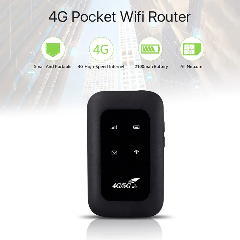 4G LTE Router MIFI 150Mbps Mobile Hotspot WiFi Signal Amplifier Portable Modem 2100mAh Wireless WiFi Repeater with SIM Card Slot Chip
