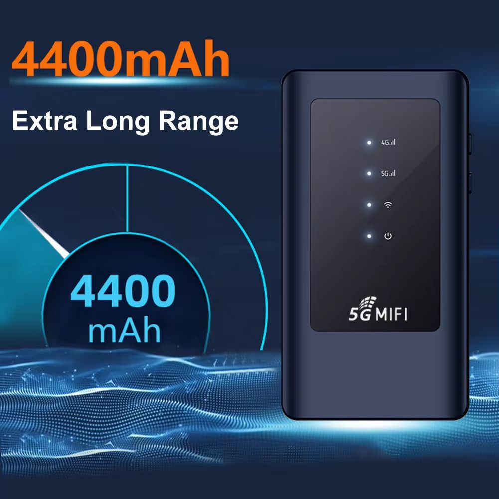 5G Mobile WIFI Router 433Mbps WiFi5 Wireless Router 4400mA Portable Pocket 5G MiFi Modem Mobile Wifi Hotspot W/ Sim Card Slot
