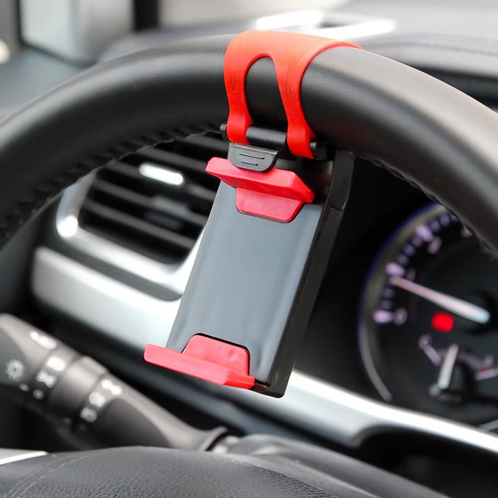 Universal Car Bracket Car Steering Wheel Phone Holder Clip Stand Elastic Buckle GPS Navigator Mount For Iphone Android