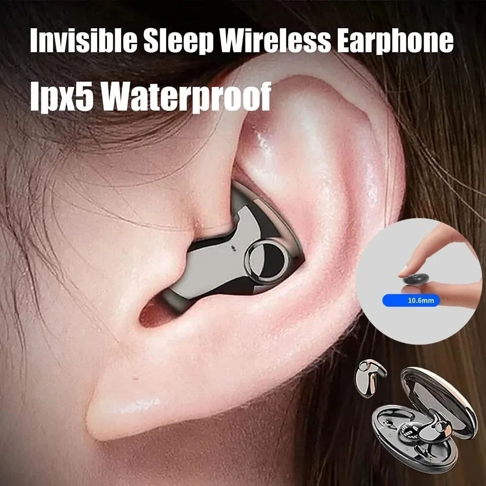 Invisible Sleep Wireless Earphone TWS Bluetooth 5.3 Earpods Hidden Earbuds IPX5 Waterproof Noise Reduction Sports Headset