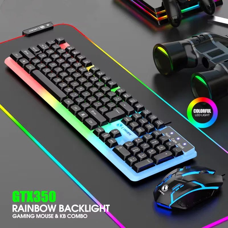 Keyboard And Mouse Set Wired 104 Keys Hot-Swappable Gaming Keyboard RGB Light For Mac Windows Computer PC Gamers Laptop Office