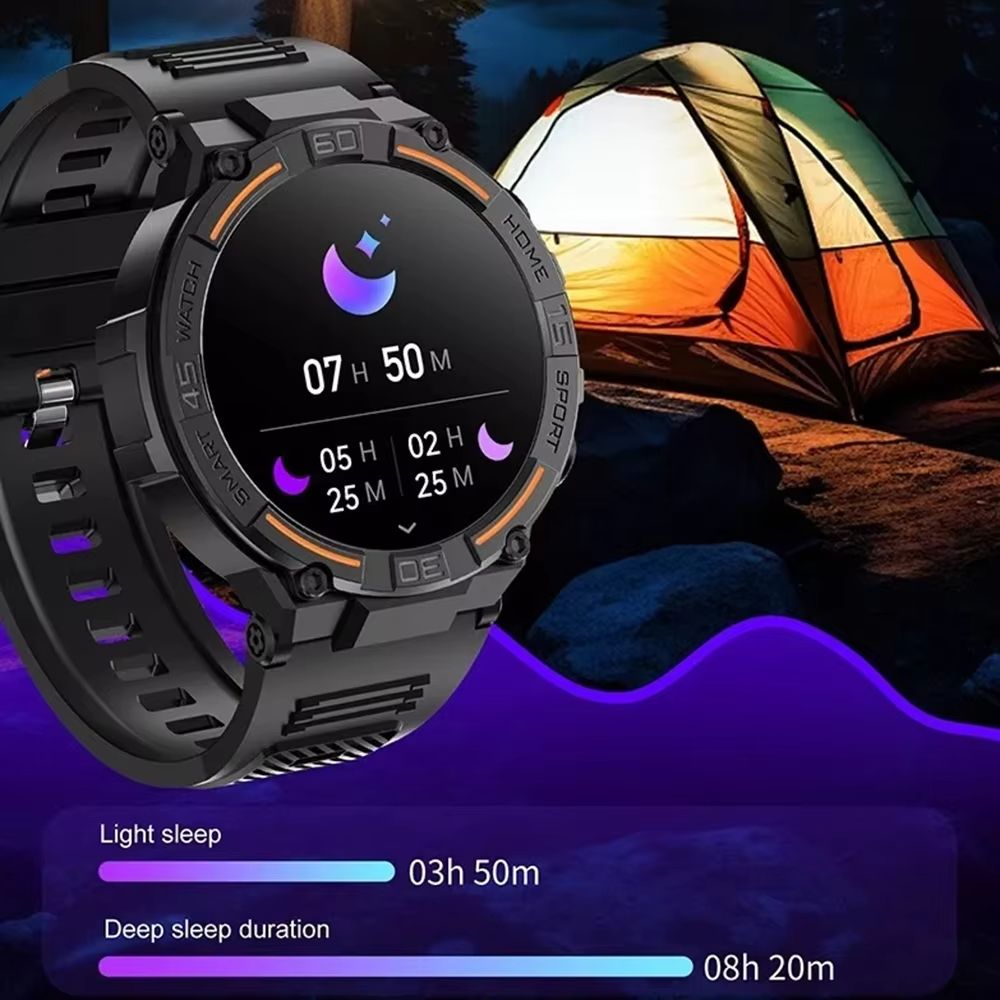 1.52 inch Smart Watch IP67 Waterproof Original Design Sports Watch With Compass And Altitude Barometer LED Flashlight Call