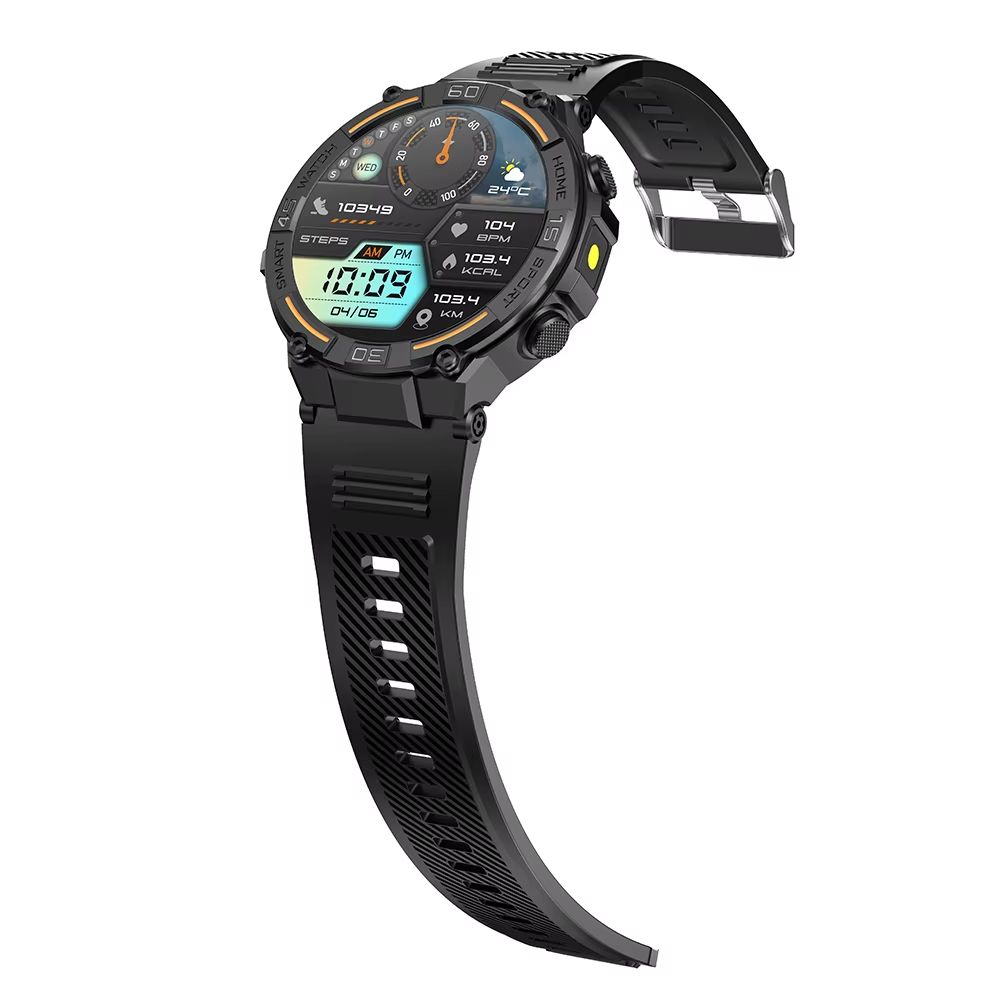 1.52 inch Smart Watch IP67 Waterproof Original Design Sports Watch With Compass And Altitude Barometer LED Flashlight Call