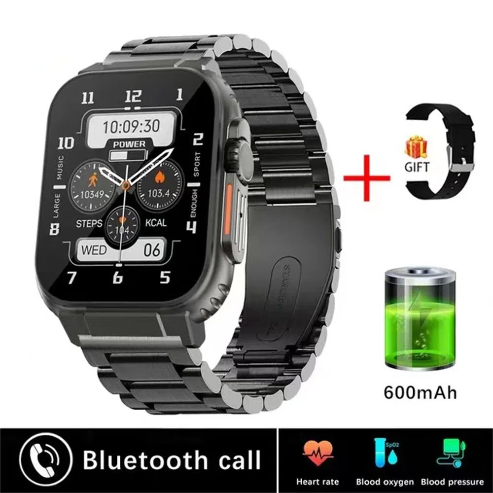 New Bluetooth Call Smart Watch Men 600Mah Large Battery 100+ Sports Fitness Tracker Waterproof Women