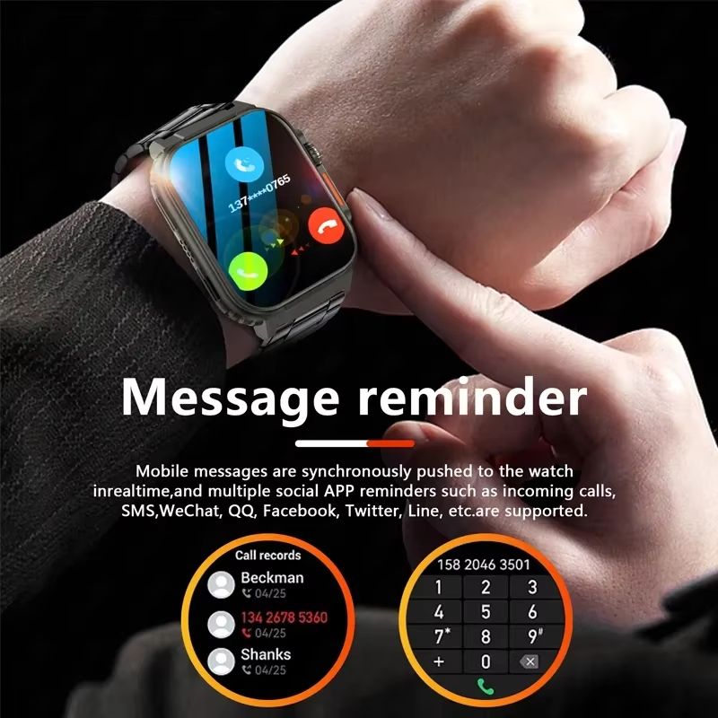 New Bluetooth Call Smart Watch Men 600Mah Large Battery 100+ Sports Fitness Tracker Waterproof Women