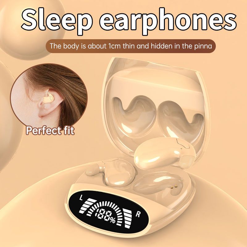 Sleep Invisible Earbuds Tiny Mini Headphones Hidden Noise Cancelling TWS Wireless Headsets Sports Stereo Bluetooth 5.3 Earphone