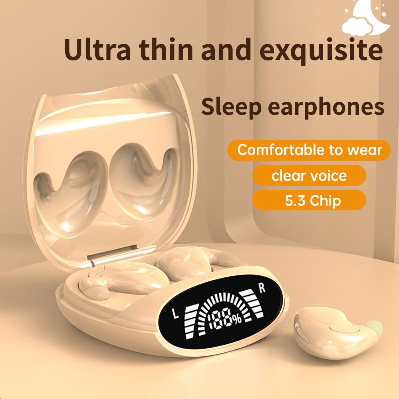Sleep Invisible Earbuds Tiny Mini Headphones Hidden Noise Cancelling TWS Wireless Headsets Sports Stereo Bluetooth 5.3 Earphone