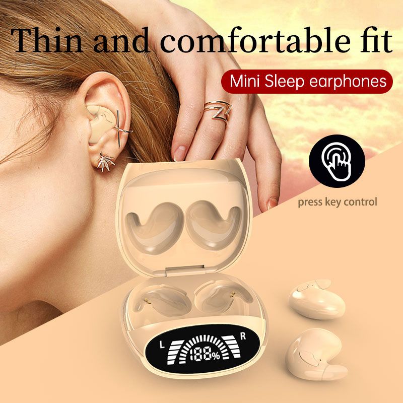 Sleep Invisible Earbuds Tiny Mini Headphones Hidden Noise Cancelling TWS Wireless Headsets Sports Stereo Bluetooth 5.3 Earphone