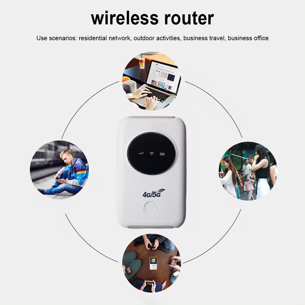 Pocket Hotspot Portable 4G Wireless Router MIFI 3200mAh Mobile Broadband 150Mbps Wide Coverage with SIM Card Slot 10 WiFi Users