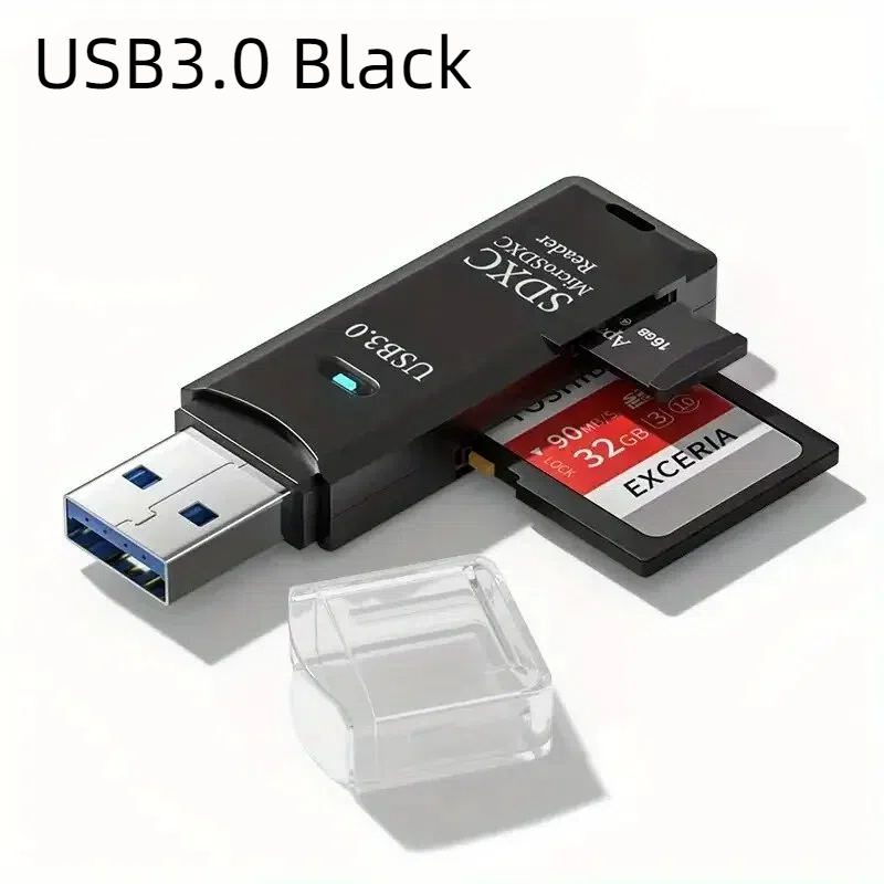 Robust 2-in-1 USB 3.0 2.0 Micro SD Card Reader High Speed Data Transmission up to 5Gbps Compatibility Multiple for PC Camera