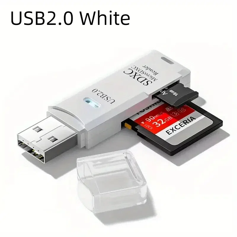 Robust 2-in-1 USB 3.0 2.0 Micro SD Card Reader High Speed Data Transmission up to 5Gbps Compatibility Multiple for PC Camera
