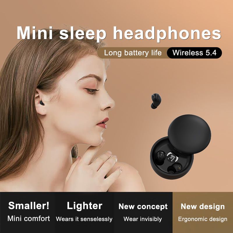 SK26 Bluetooth 5.4 Wireless Earphones Small Earbuds Sleeping Sport Invisible Headphones Bass Sound Quality Headset Sliding Cover