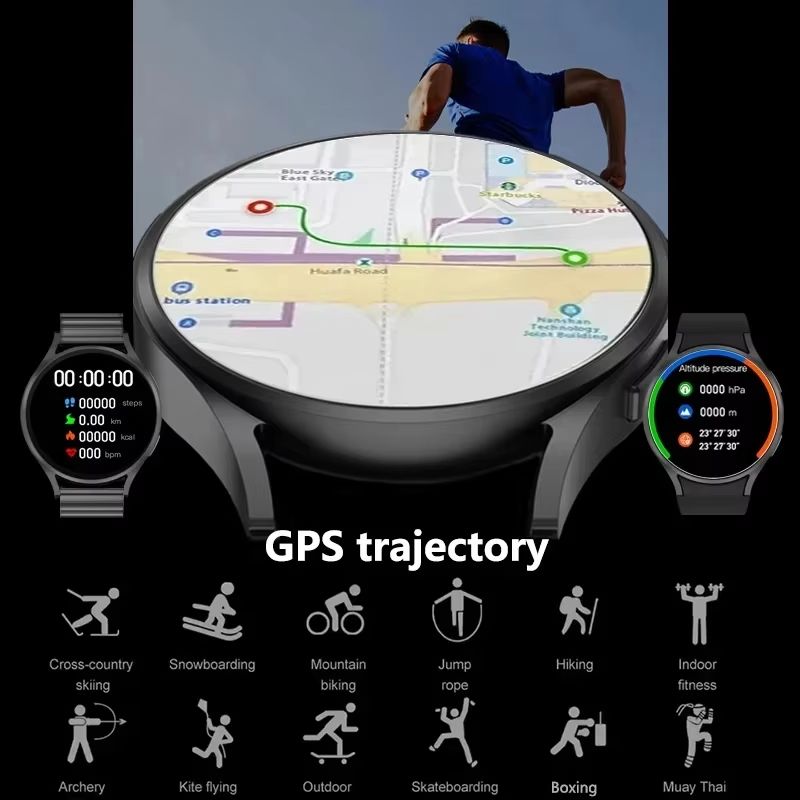 Smart Watch Men 360*360 HD Screen Watches Men GPS Tracker Bluetooth Call Heart Rate SmartWatch For Andoird Iphone Huawei