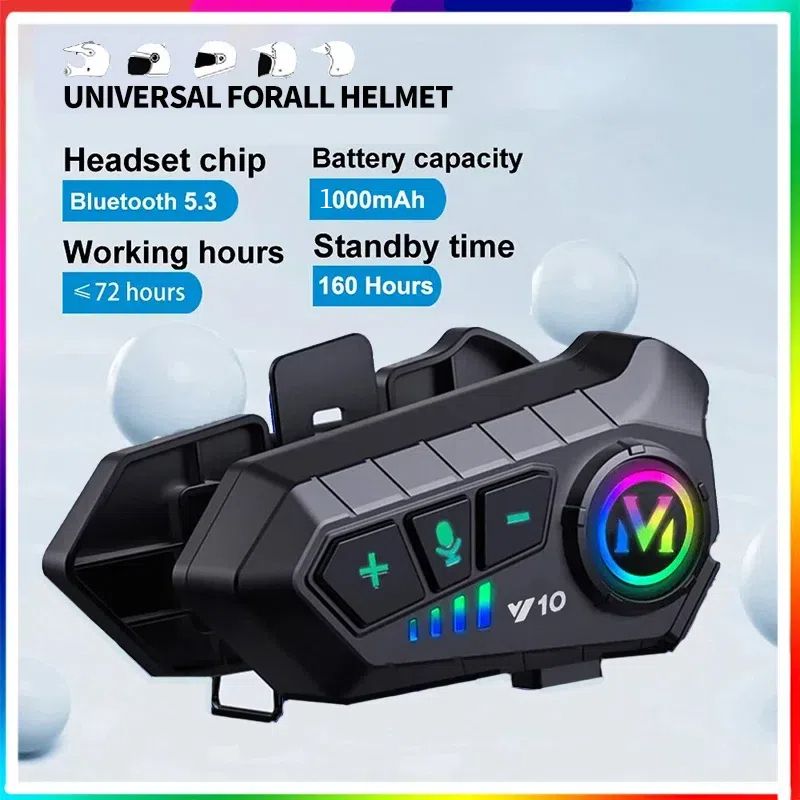 Bluetooth 5.3 Helmet Headset Wireless Hands-free Call Phone Kit Motorcycle Waterproof Earphone MP3 Music Player Speaker for Moto