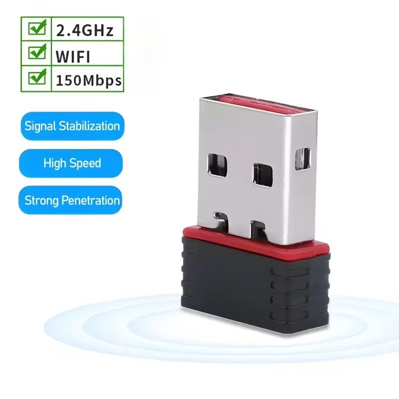 Mini USB Network Card Wireless WiFi Dongle Adapter USB2.0 2.4G 150Mbps WLAN LAN Wi-Fi Dongle Receiver For PC Desktop Tablet