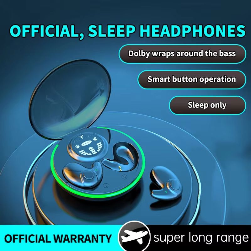 Invisible Sleep Wireless Bluetooth Earphones, Sleeping Earbuds for Side Sleepers Built-in Mic, with Type-C Fast Charging Case Sports Waterproof in-Ear Earbuds