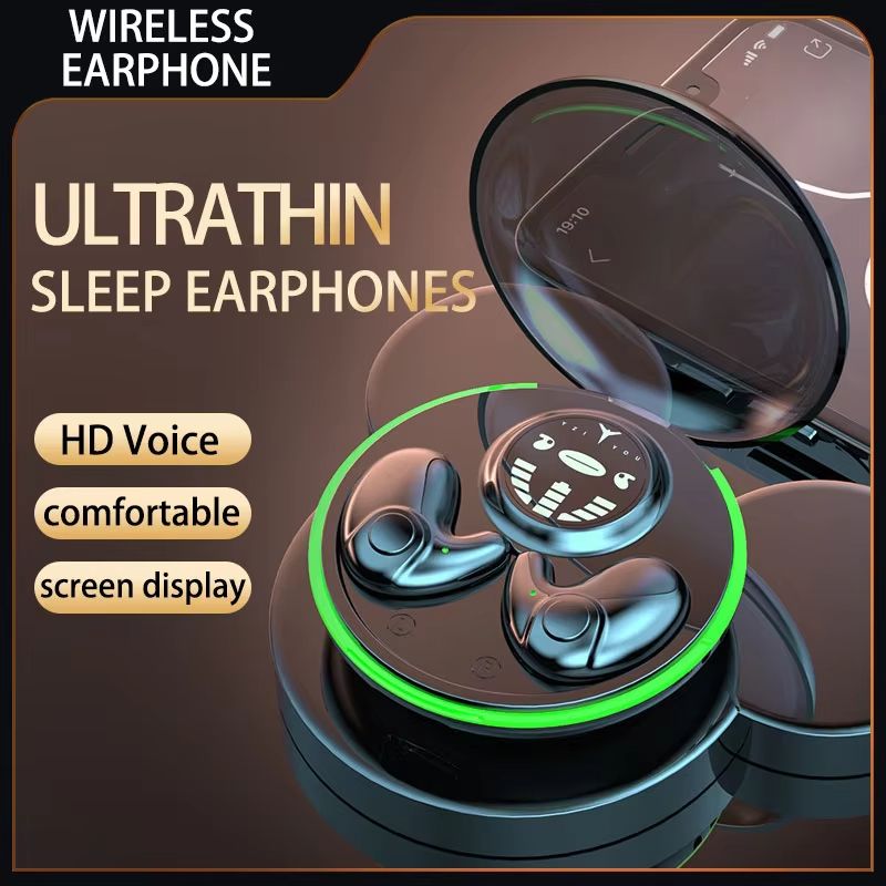 Invisible Sleep Wireless Bluetooth Earphones, Sleeping Earbuds for Side Sleepers Built-in Mic, with Type-C Fast Charging Case Sports Waterproof in-Ear Earbuds
