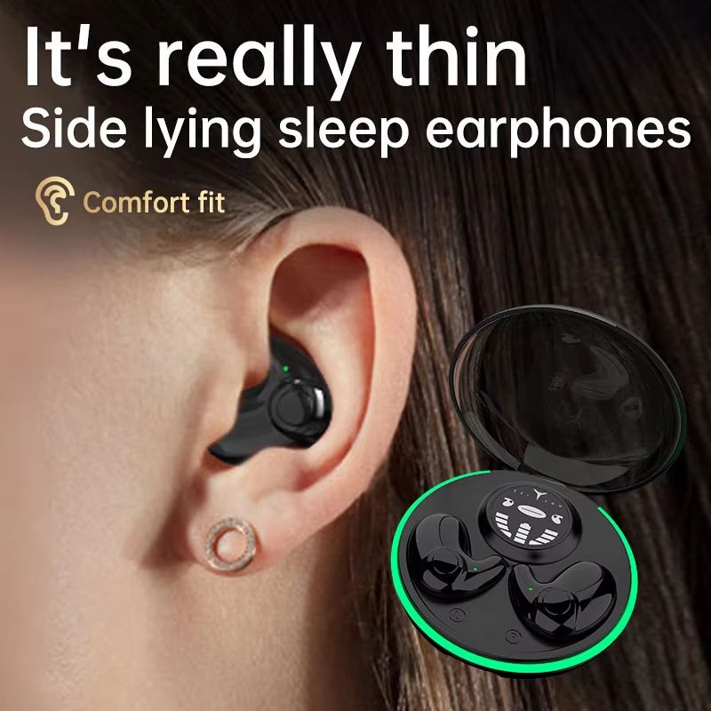 Invisible Sleep Wireless Bluetooth Earphones, Sleeping Earbuds for Side Sleepers Built-in Mic, with Type-C Fast Charging Case Sports Waterproof in-Ear Earbuds