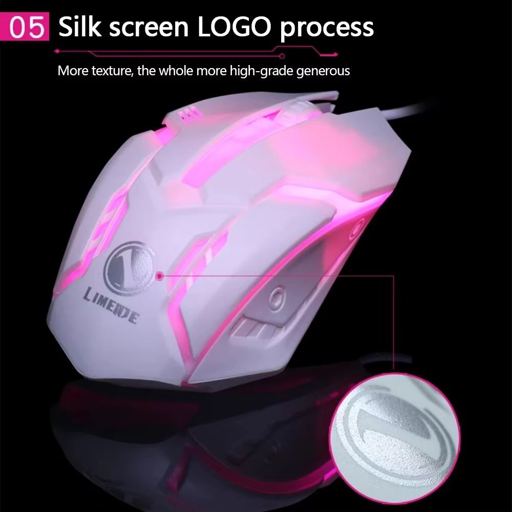 E-Sports LED Luminous Backlit Wired Mouse USB Wired For Desktop Laptop Mute Office Computer Gaming Mouse