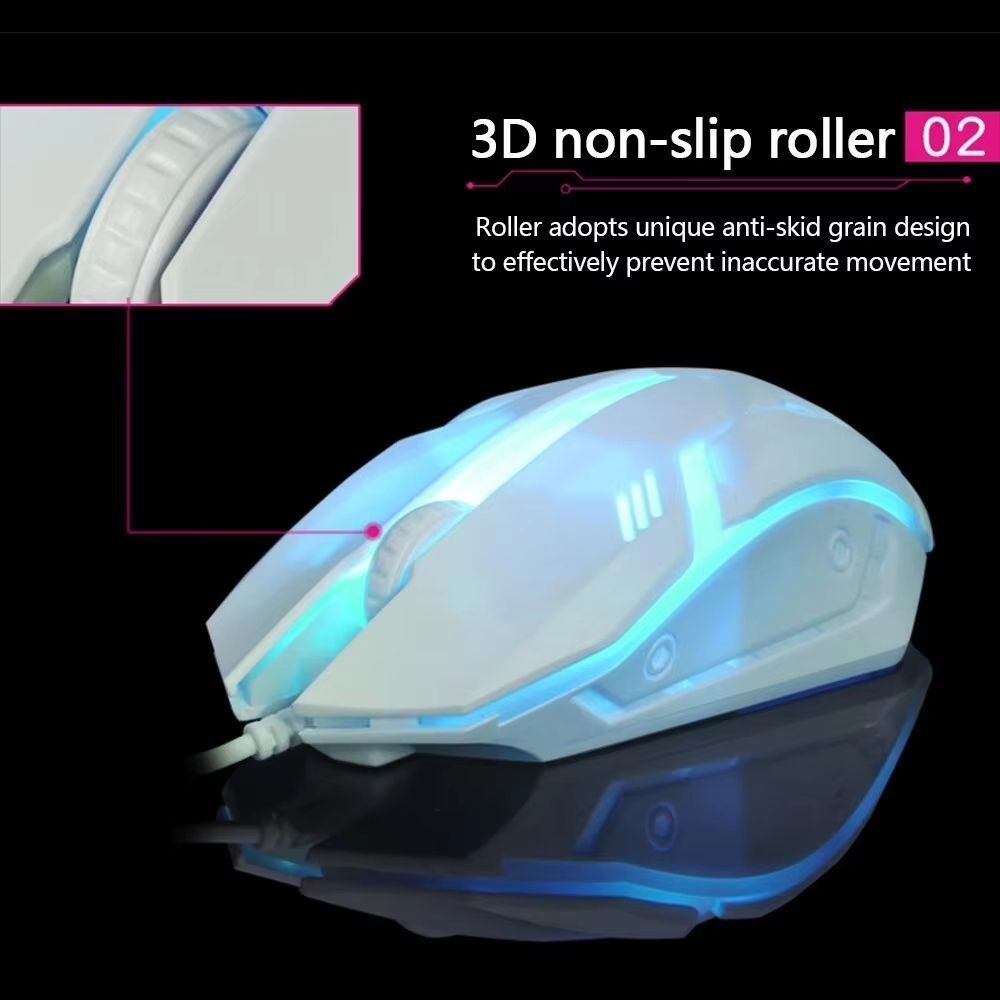 E-Sports LED Luminous Backlit Wired Mouse USB Wired For Desktop Laptop Mute Office Computer Gaming Mouse