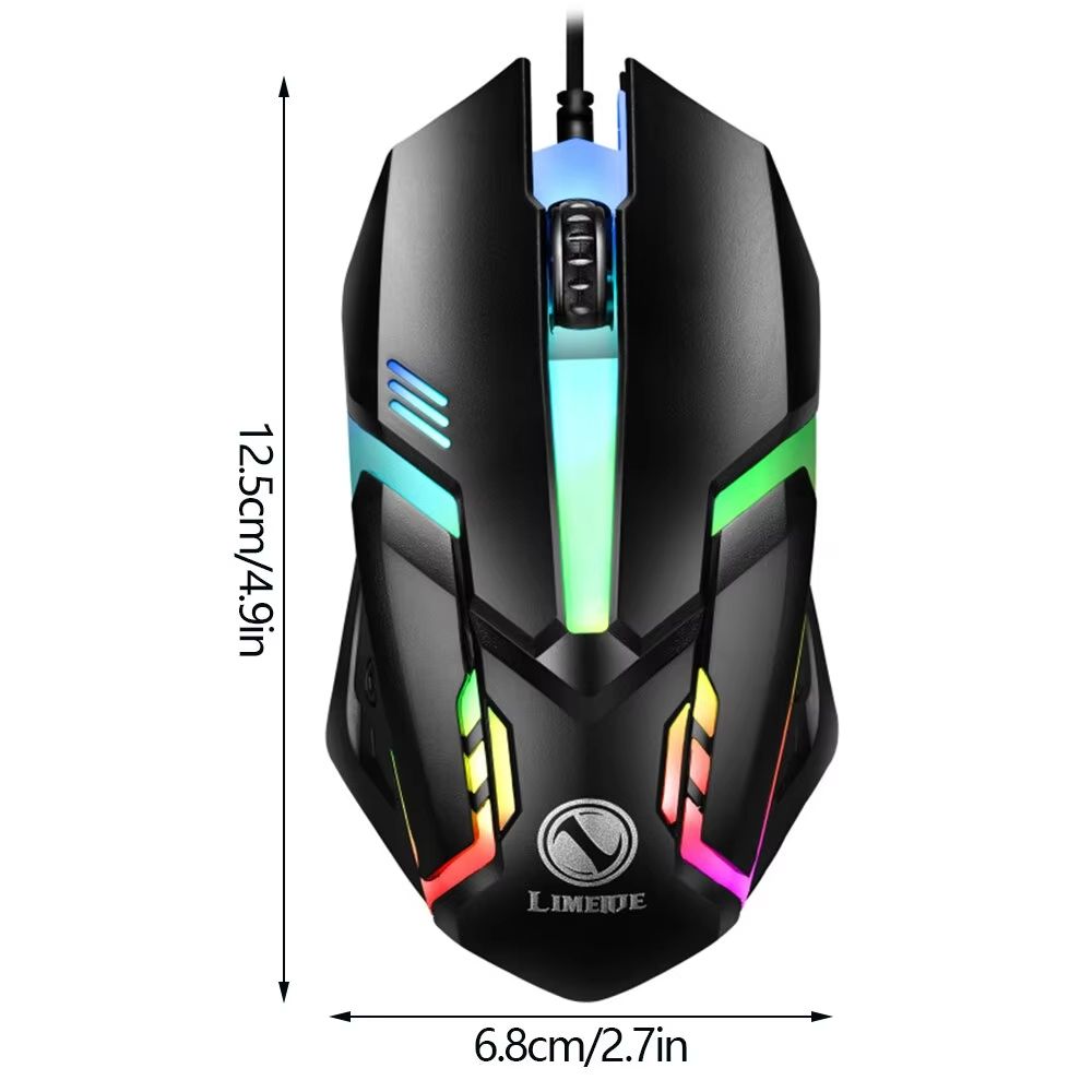 E-Sports LED Luminous Backlit Wired Mouse USB Wired For Desktop Laptop Mute Office Computer Gaming Mouse