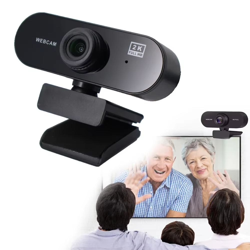 Clear 2K 1080P Webcam  Mini USB Web Camera With Microphones Web Cam Cover For Video Chats And Virtual Conferences For Desktop Laptop Computer
