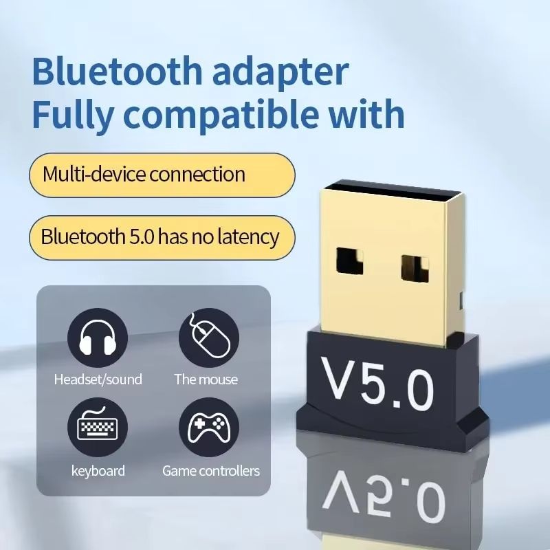 USB Bluetooth 5.0 Adapter Transmitter Bluetooth Receiver Audio Bluetooth Dongle Wireless USB Adapter for Computer PC Laptop Phone Tablet Printer Headphone Speaker Wireless Mouse Keyboard Music