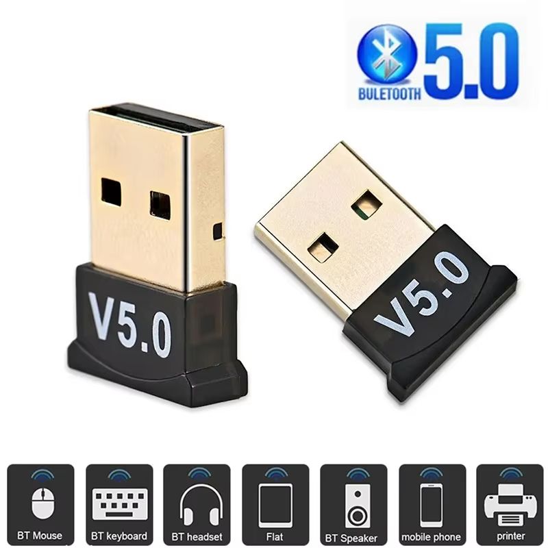 USB Bluetooth 5.0 Adapter Transmitter Bluetooth Receiver Audio Bluetooth Dongle Wireless USB Adapter for Computer PC Laptop Phone Tablet Printer Headphone Speaker Wireless Mouse Keyboard Music