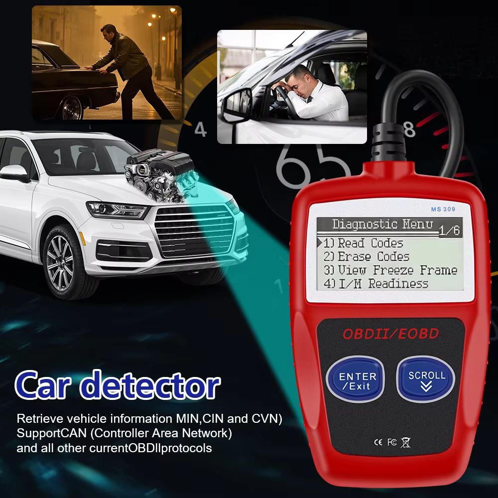 Car Diagnostic Tools Multifunctional Car Fault Code Reader Accurate Engine Diagnostic Tool OBD2 Code Reader Digital Display OBD2 Scanner Multi Functional Fault Code Clear 16 Pin Universal Version