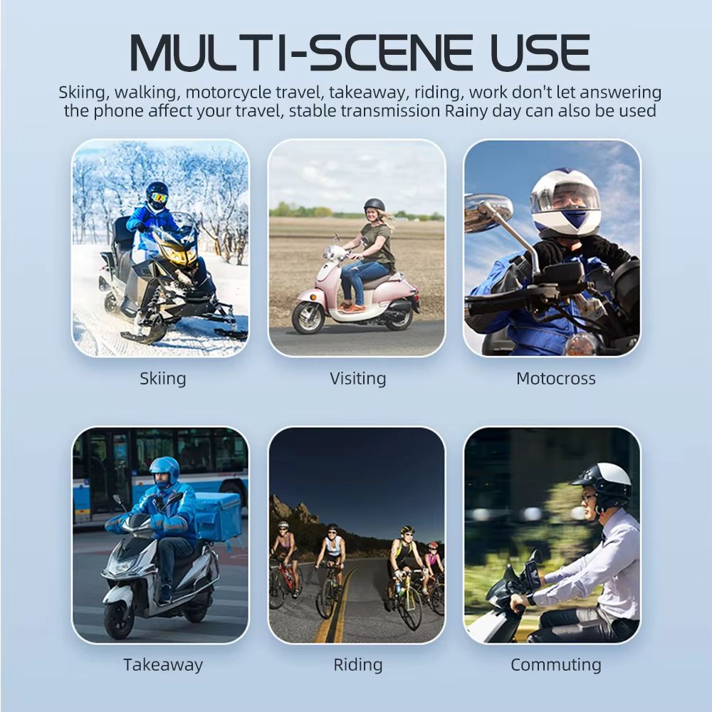Bluetooth 5.3 Helmet Headset Wireless Hands-free Call Phone Kit Motorcycle Waterproof Earphone MP3 Music Player Speaker for Moto
